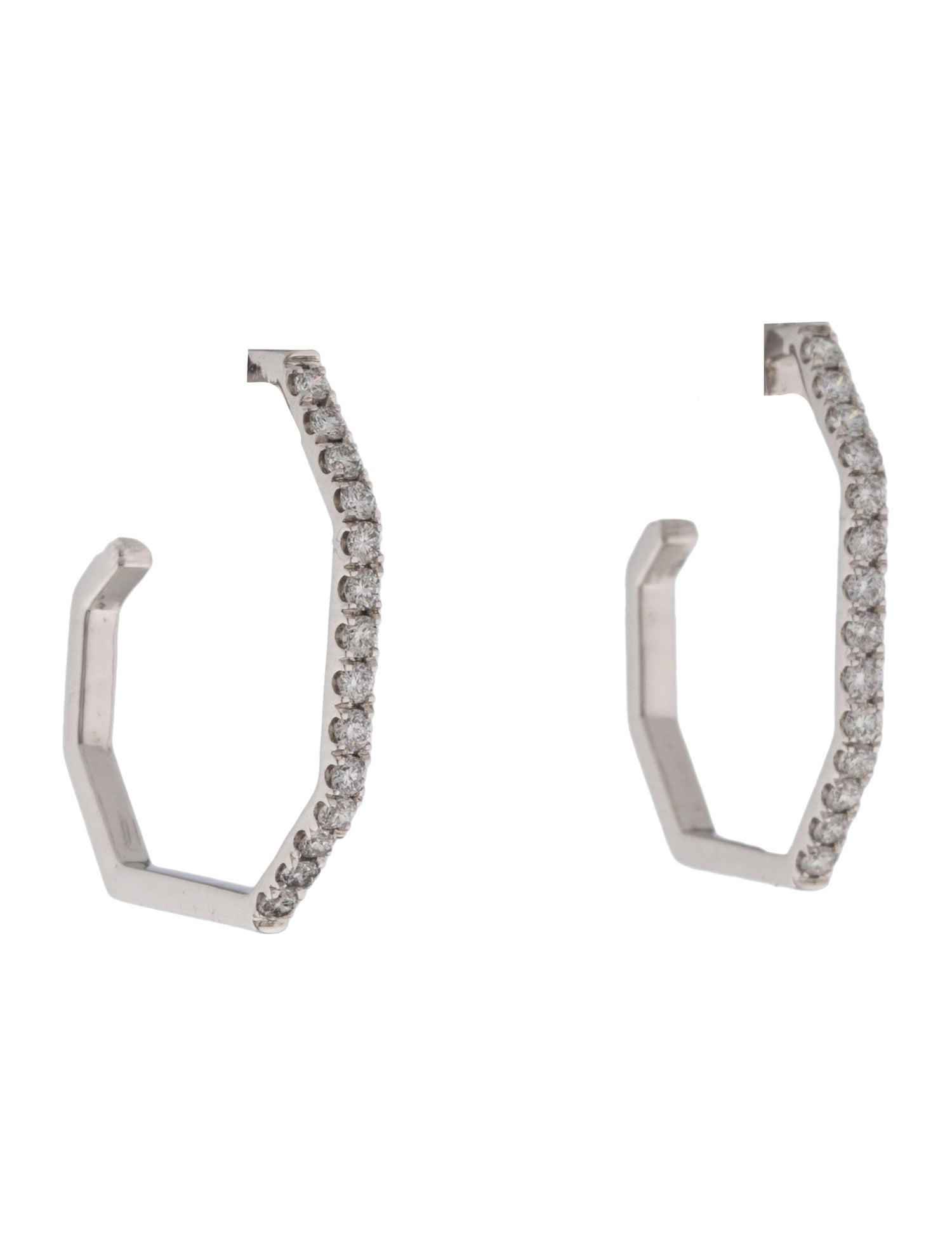 Earrings 14K Lab-Grown Diamond Geometric Hoop Earrings