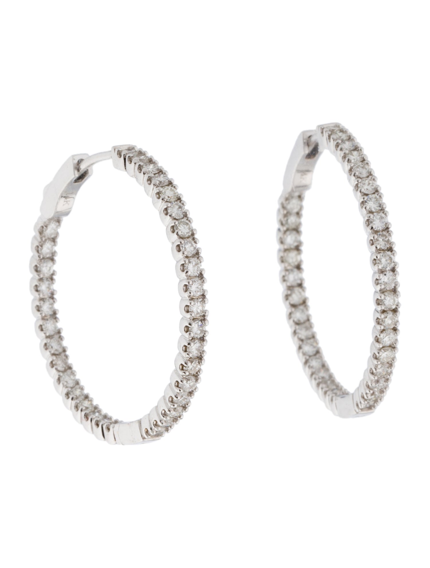 Earrings 14K 1.90ctw Diamond Inside-Out Hoop Earrings