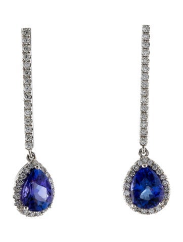 Earrings Drop 14K 4.25ctw Tanzanite & Diamond