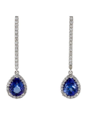 Earrings 14K 3.72ctw Tanzanite & Diamond Drop Earrings