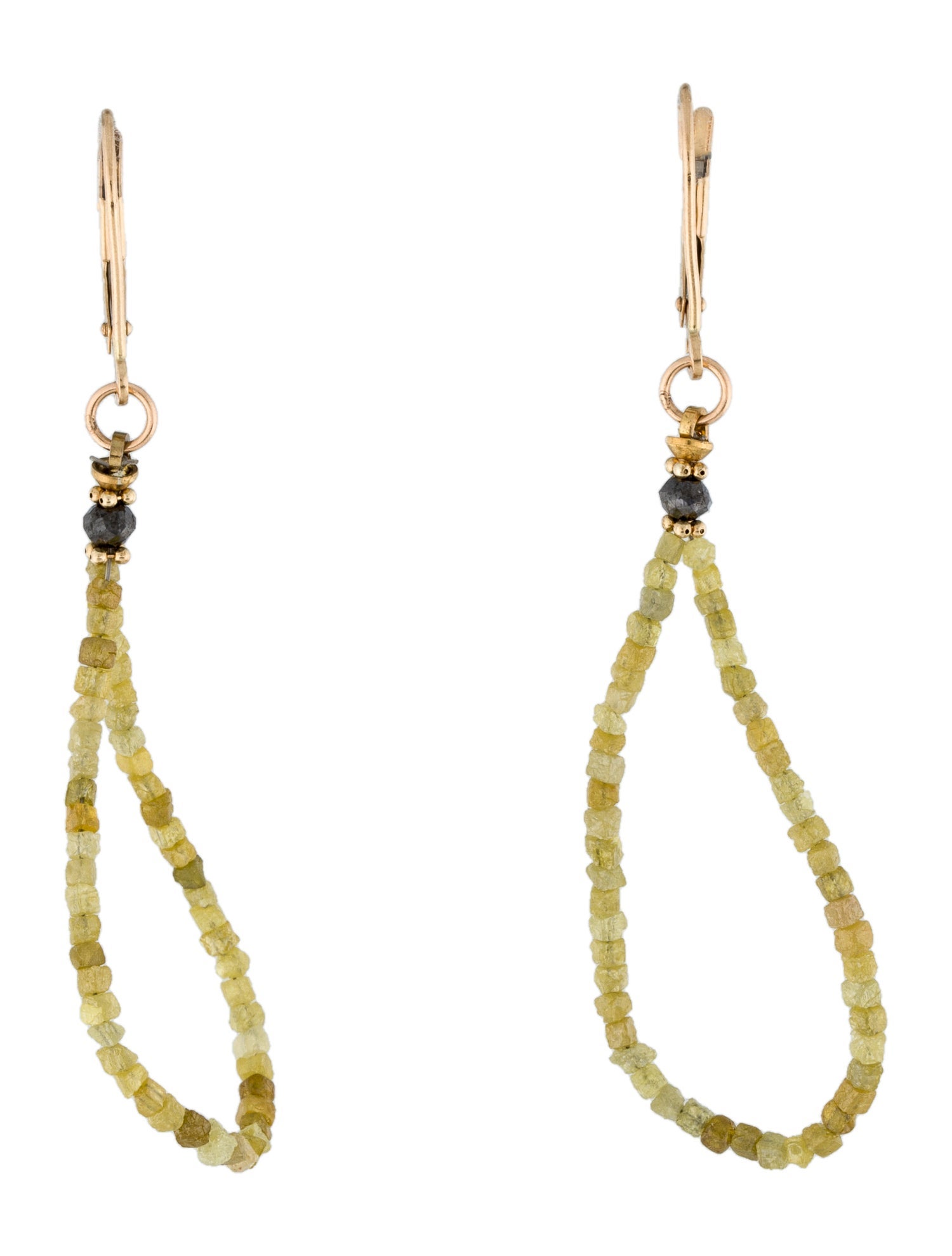 Earrings 14K Diamond Bead Drop