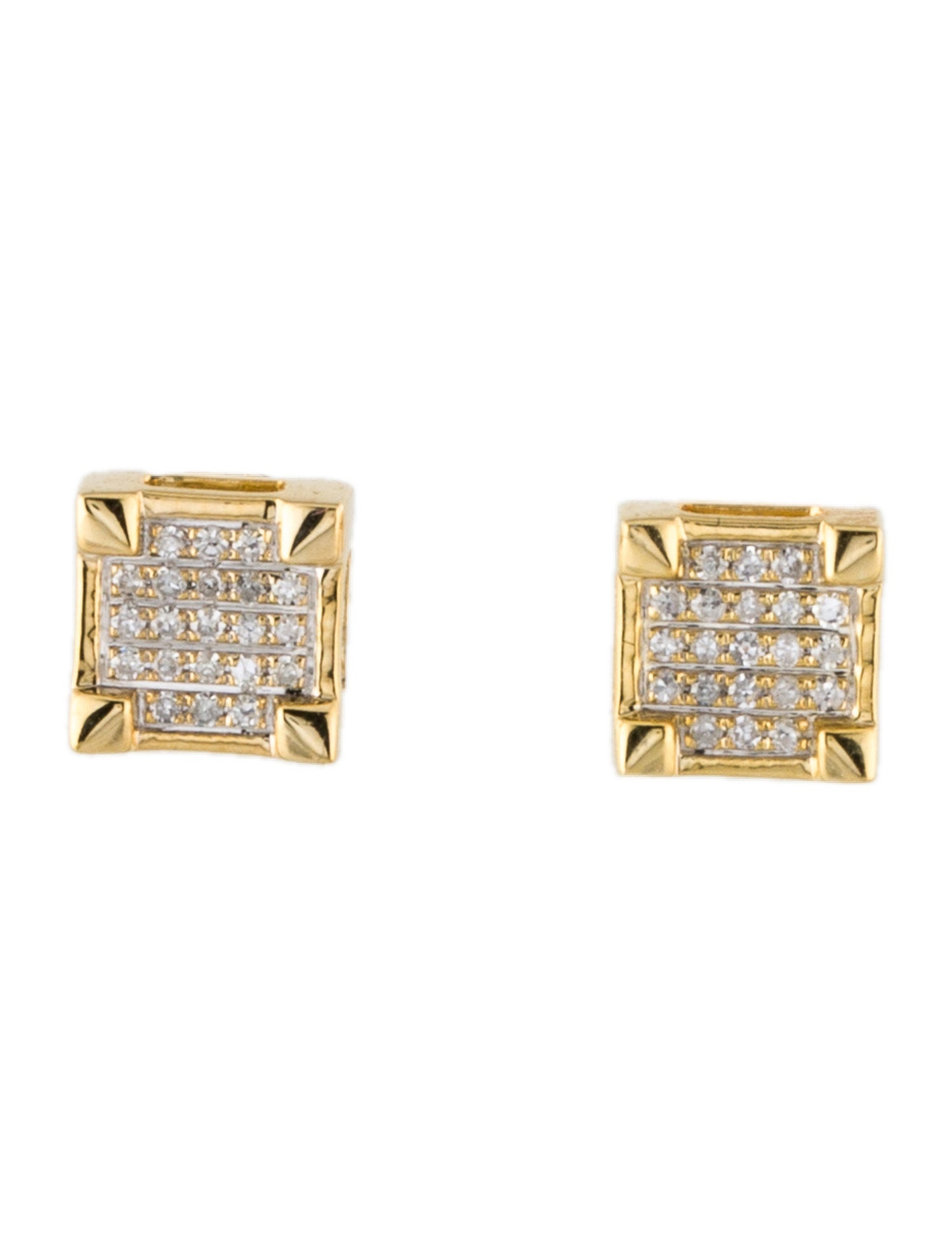 Earrings 14K Diamond Square Stud