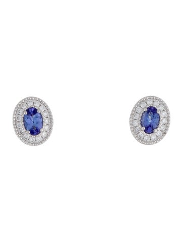 Earrings Stud 14K Tanzanite & Diamond