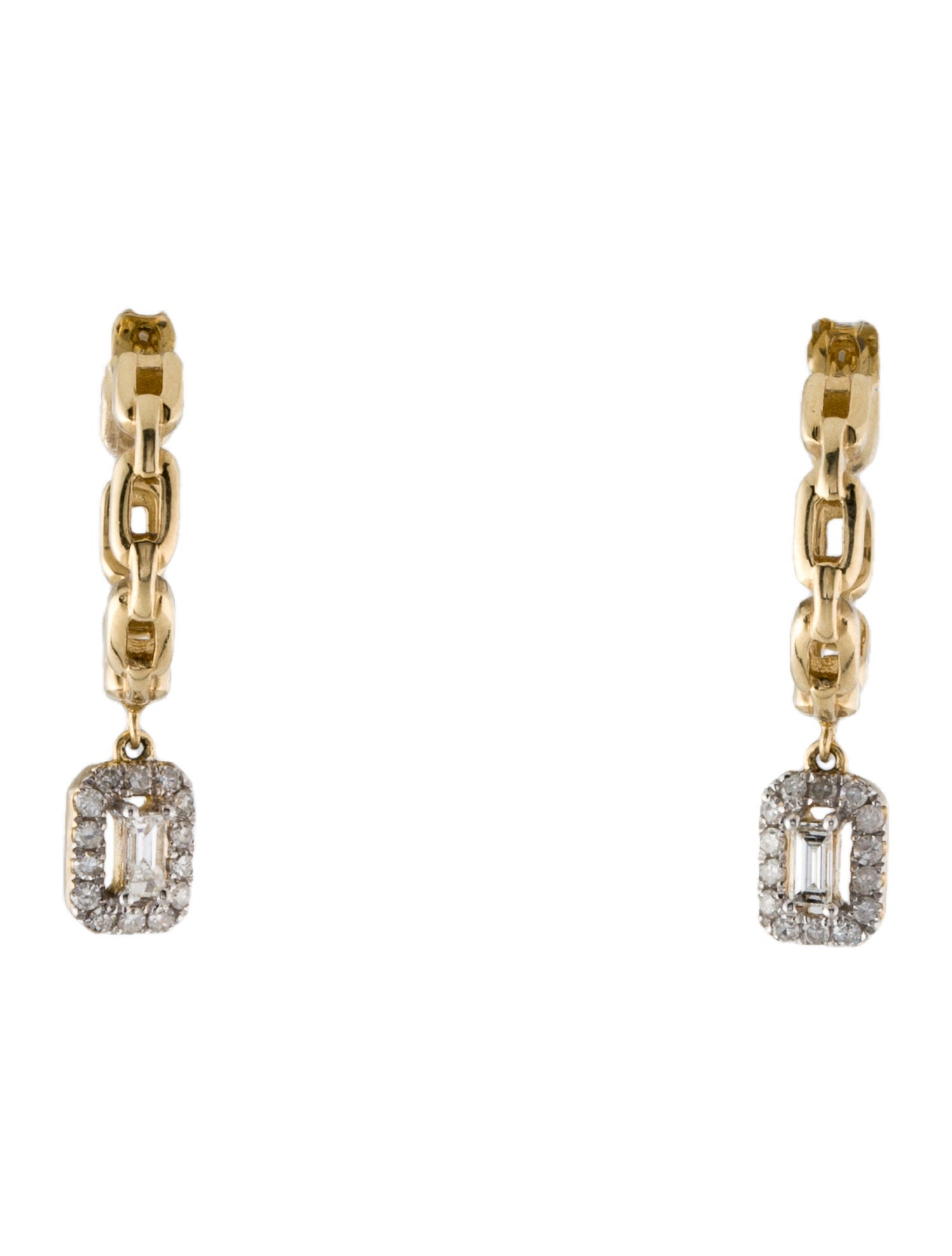 Earrings 14K Diamond Huggie Drop
