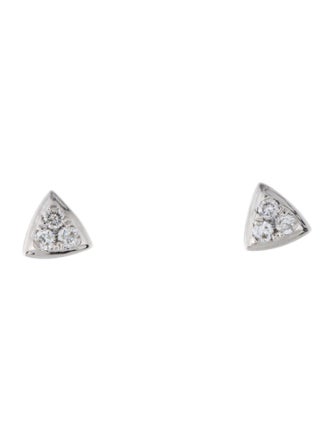 Earrings 14K Diamond Triangular Stud Earrings