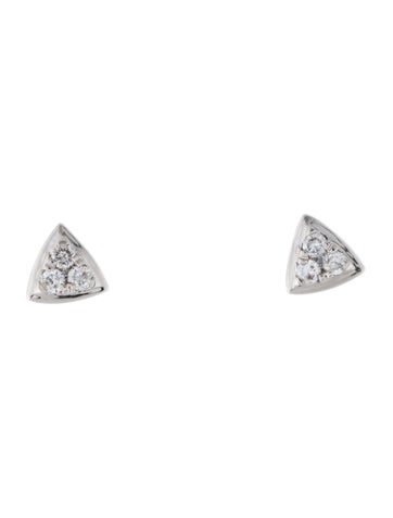 Earrings Stud 14K Diamond Triangular