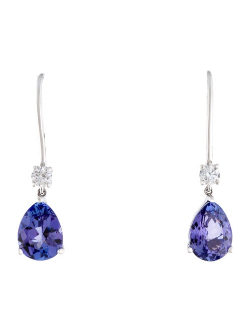 Earrings 14K Tanzanite & Diamond Drop Earrings