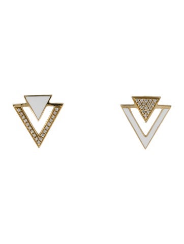 Earrings Stud 14K Diamond Triangle