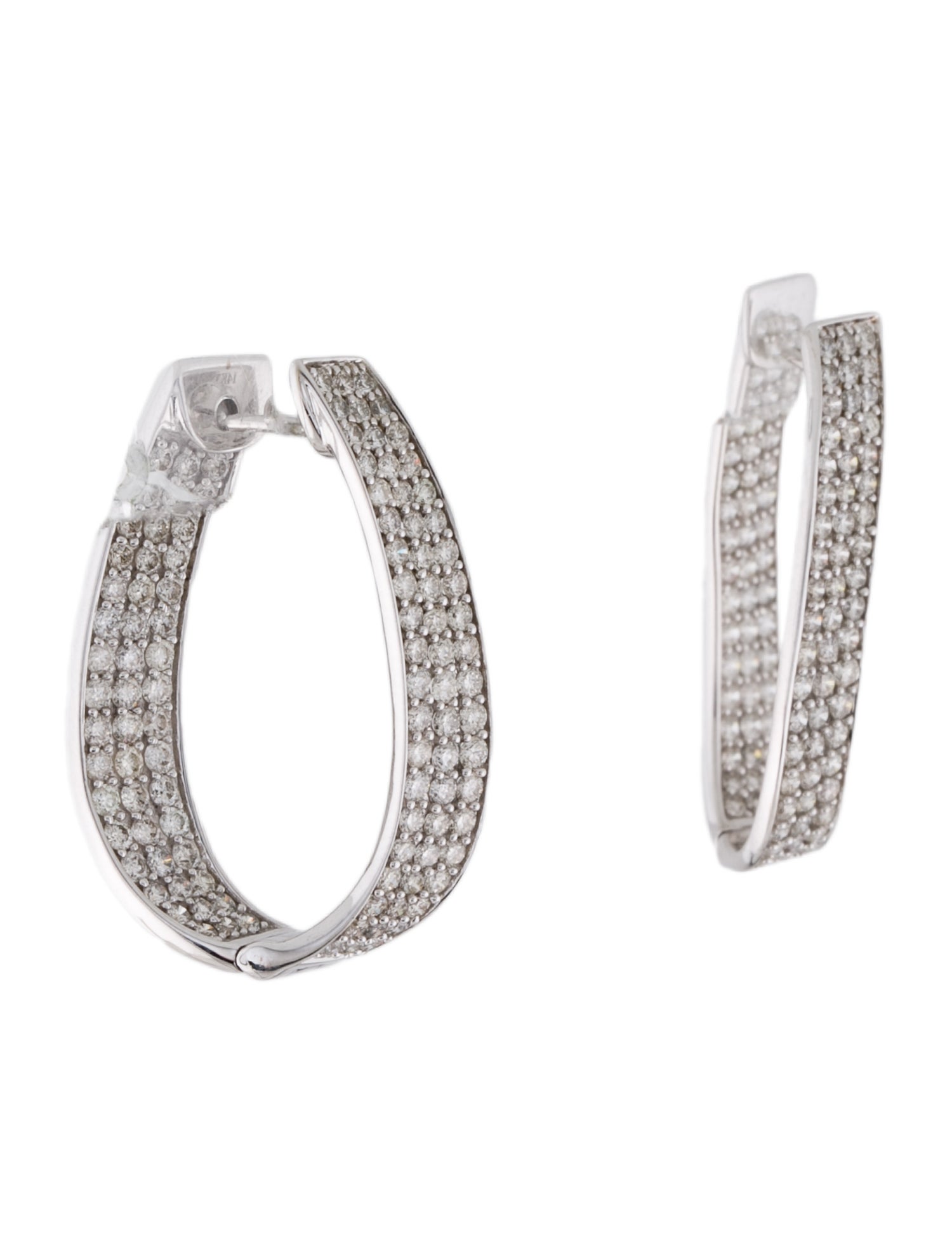 Earrings 14K 2.28ctw Diamond Inside-Out Hoop