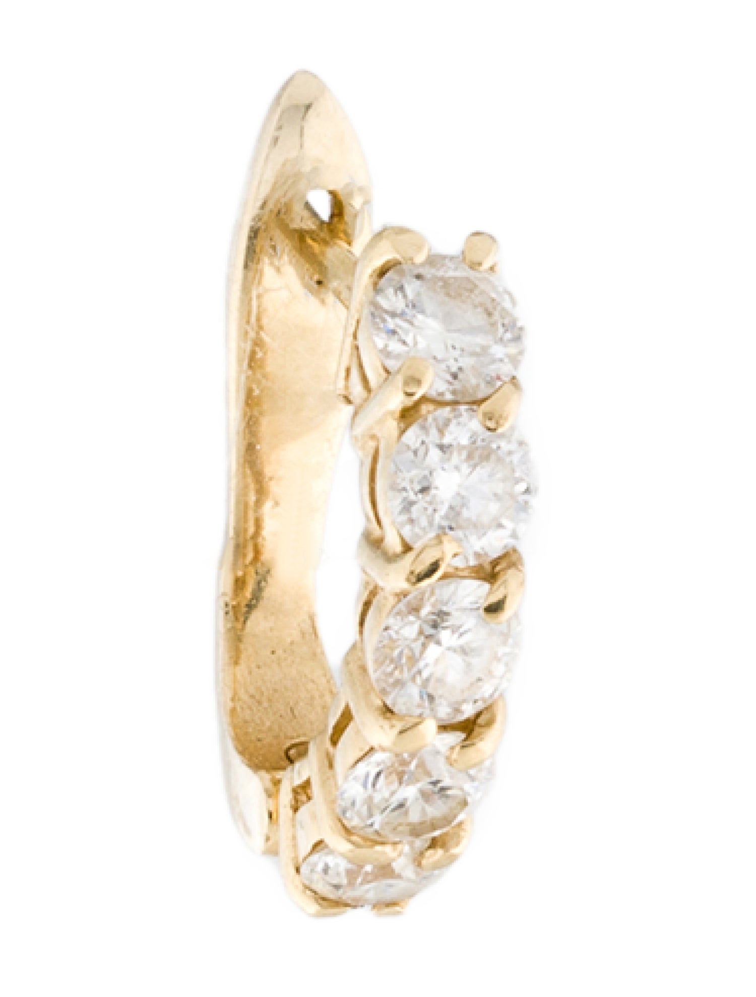 Earrings 14K 1.00ctw Diamond Single Hoop Earring