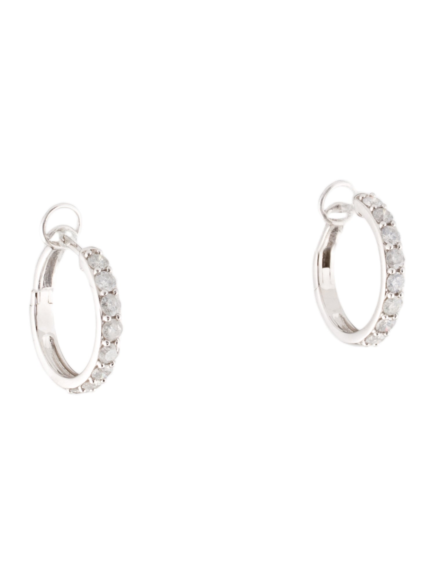 Earrings 14K 1.00ctw Diamond Hoop Earrings