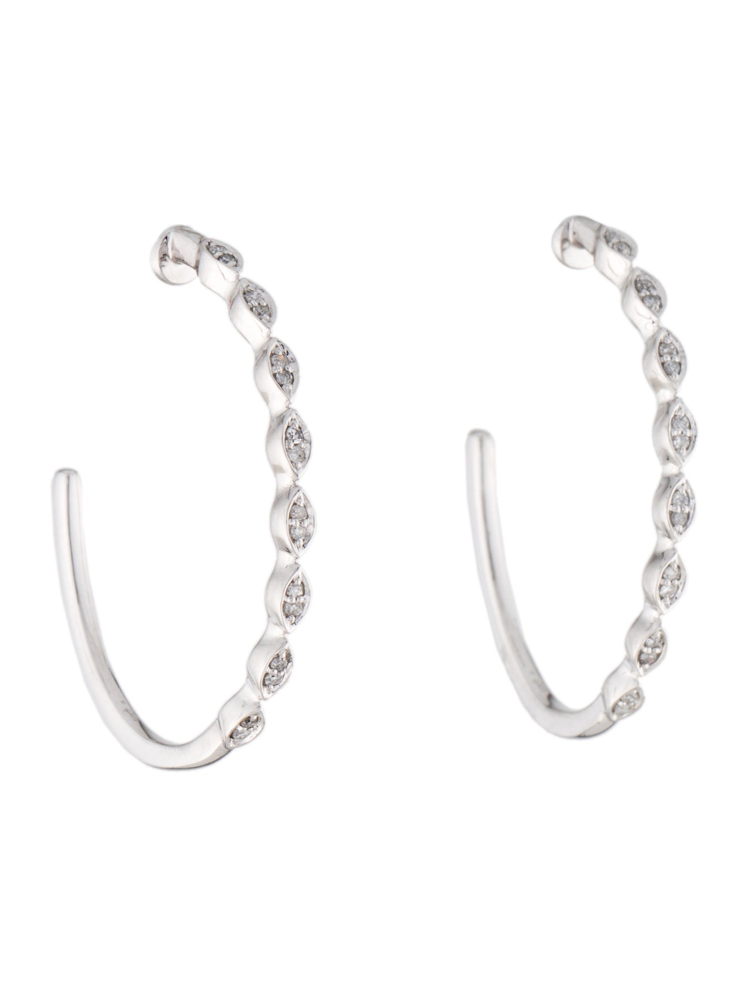 Earrings 14K Diamond J Hoop