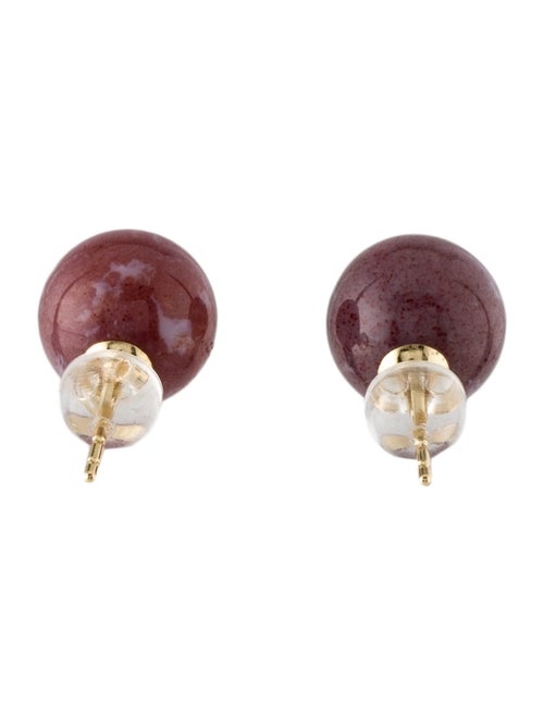 Earrings 18K Quartz Bead Stud Earrings