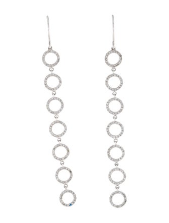 Earrings 14K Diamond Circle Drop Earrings