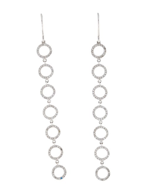 Earrings 14K Diamond Circle Drop Earrings