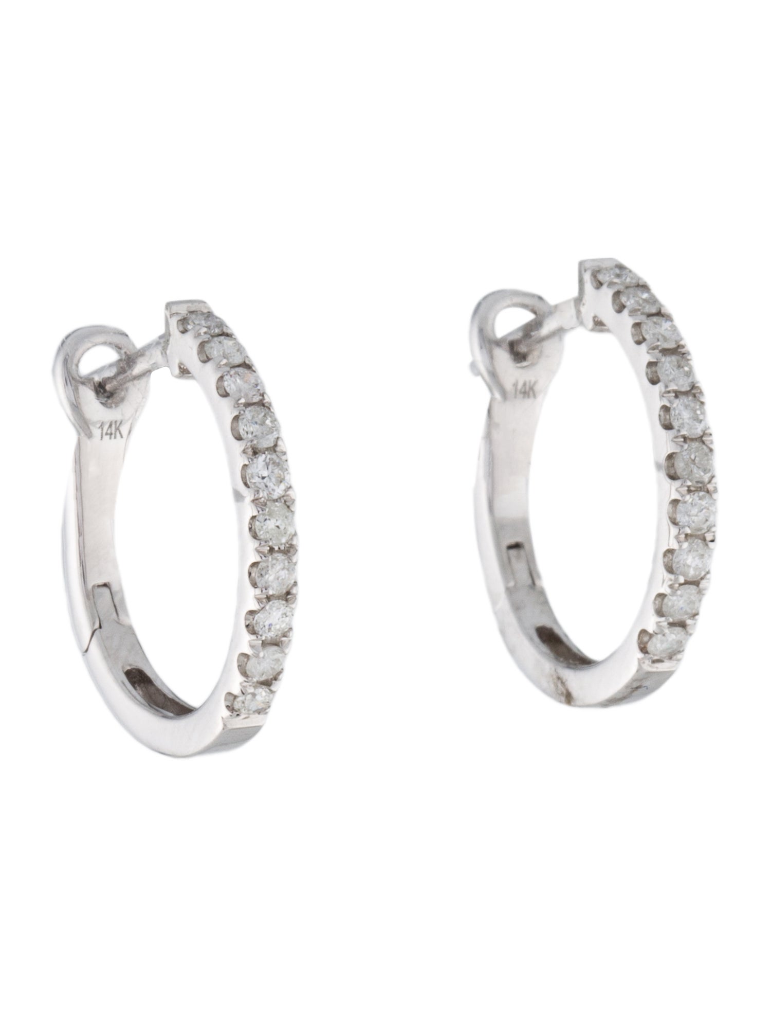 Earrings 14K Diamond Hoops