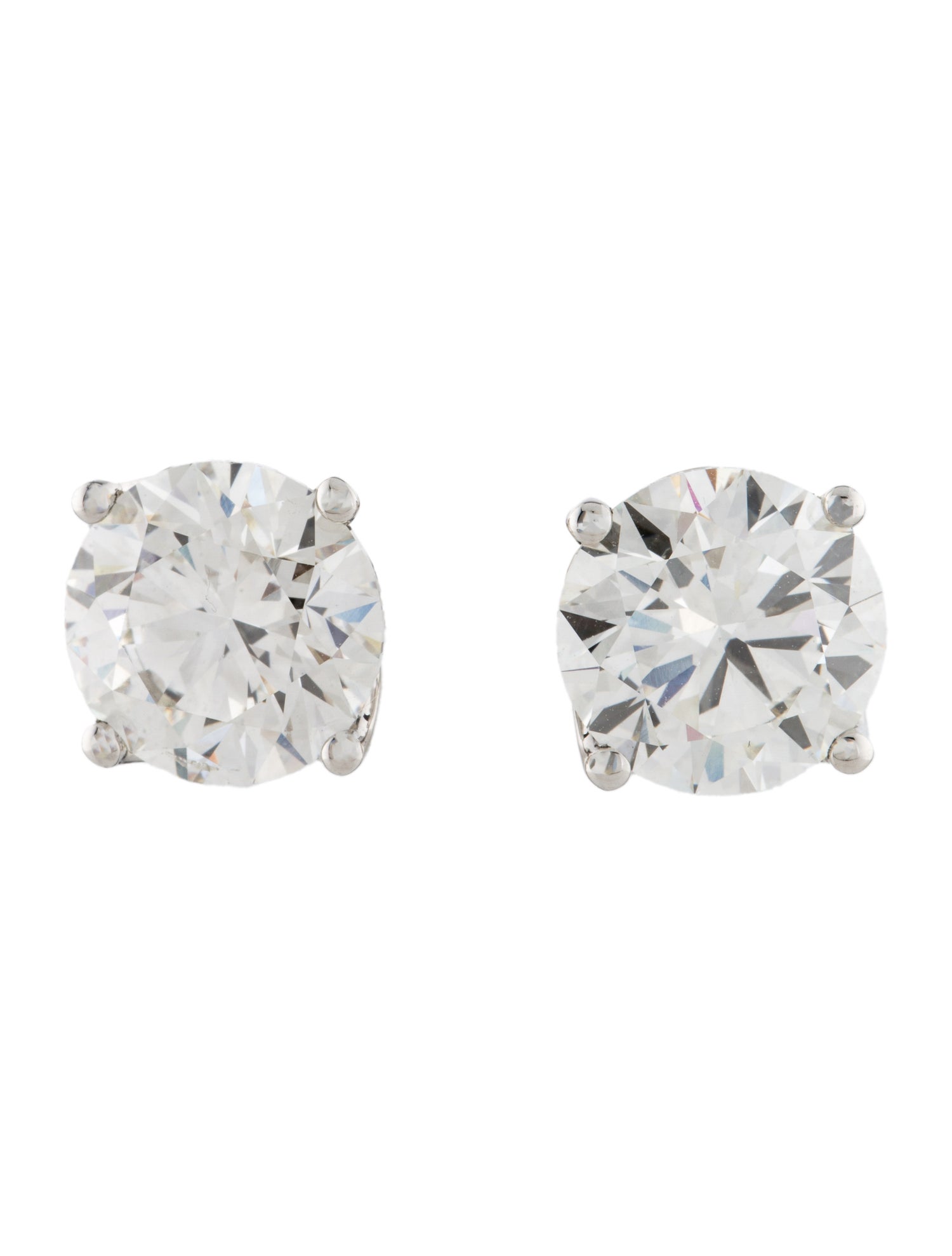 Earrings Platinum 6.00ctw LabGrown Diamond Solitaire Stud Earrings
