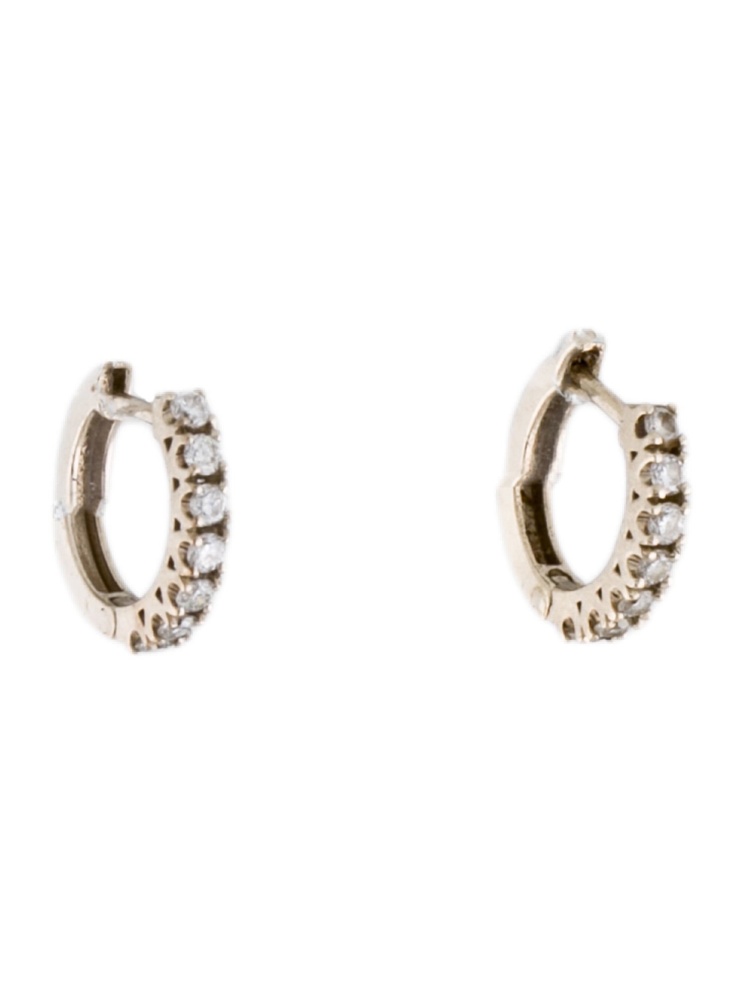 Earrings 14K Diamond Huggie Earrings