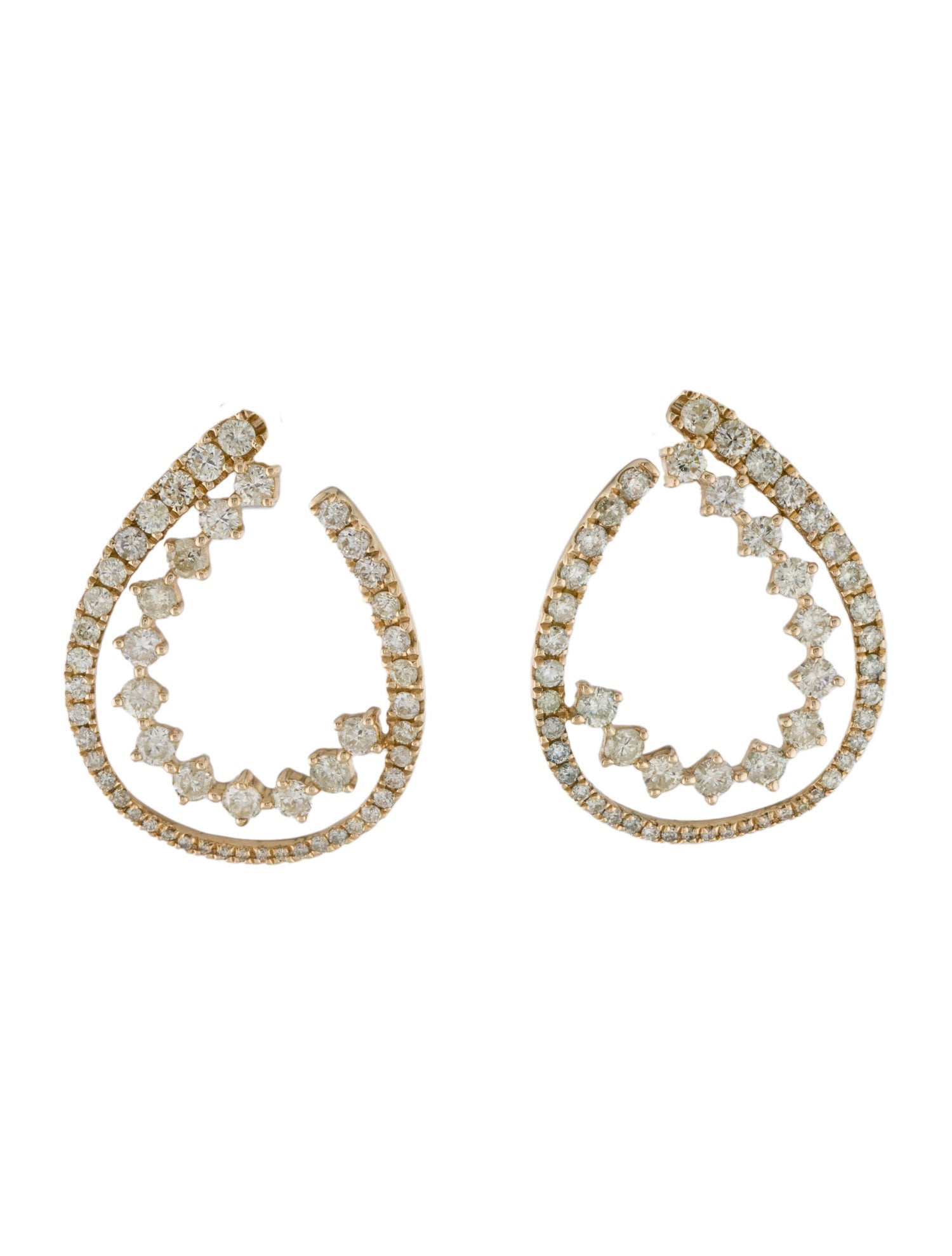 Earrings 14K 1.37ctw Diamond Wrap Drop Earrings