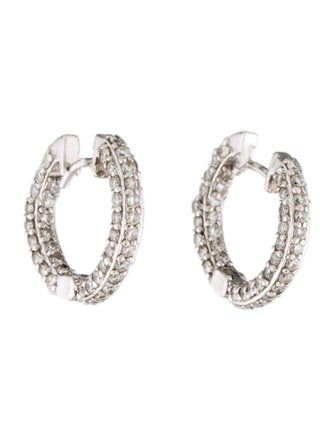 Earrings 14K 1.80ctw Diamond Inside/Outside Hoop Earrings