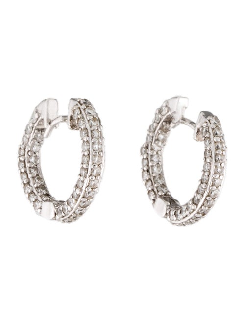 Earrings 14K 1.80ctw Diamond Inside/Outside Hoop Earrings