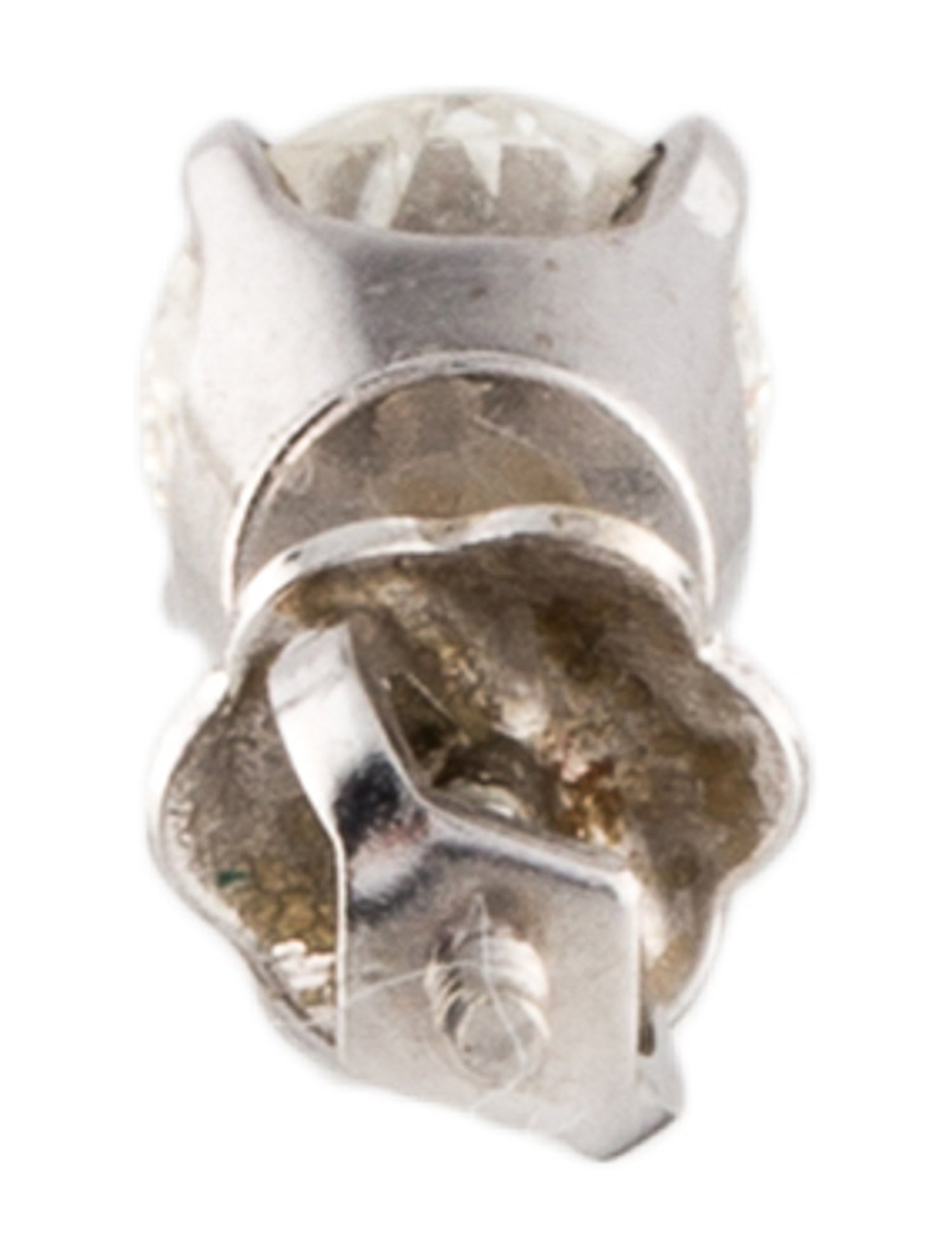 Earrings 14K Diamond Screw Back Single Stud Earring