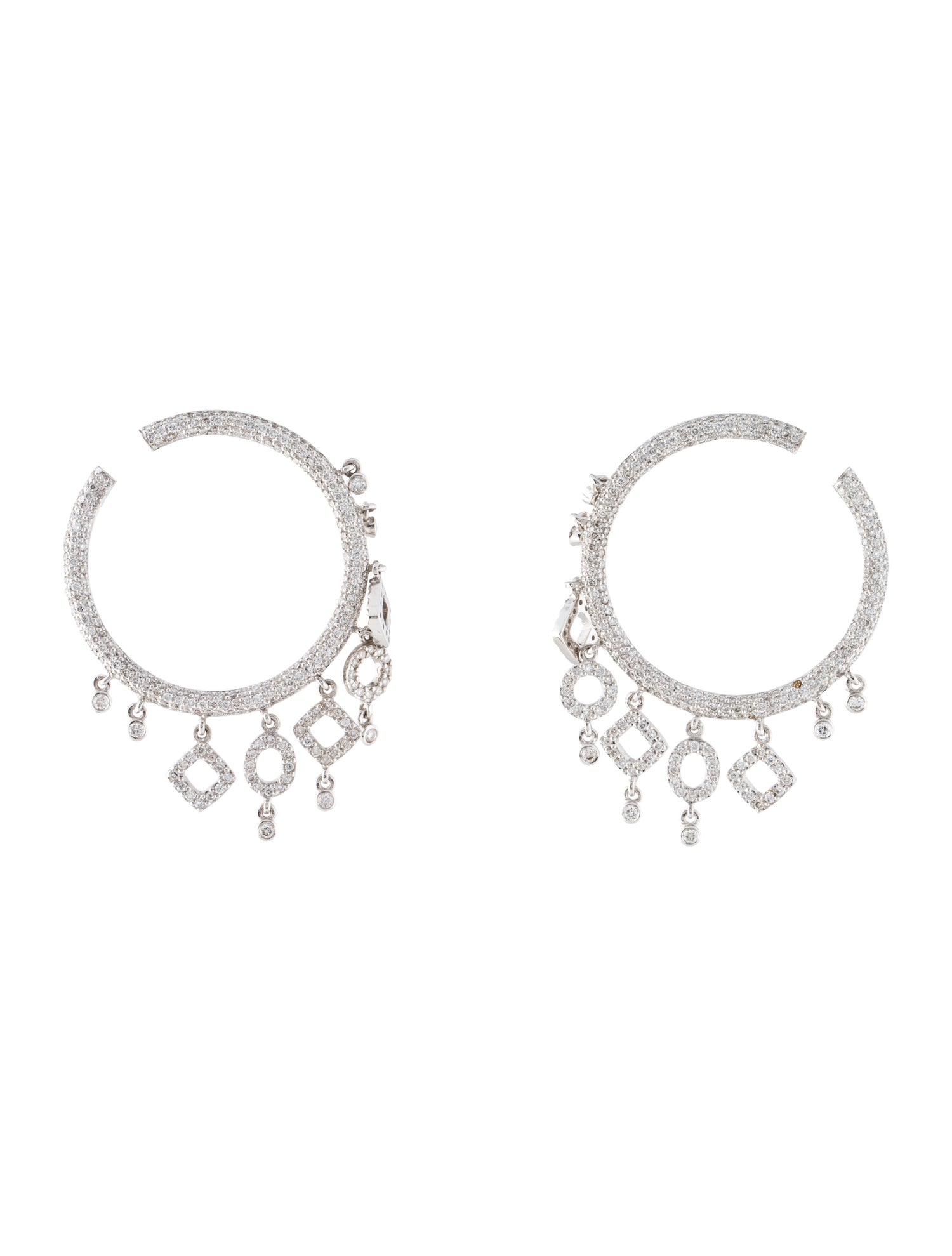 Earrings 18K 2.56ctw Diamond Drop Earclips