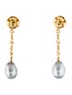 Earrings 18K Diamond & Pearl Drop Earrings