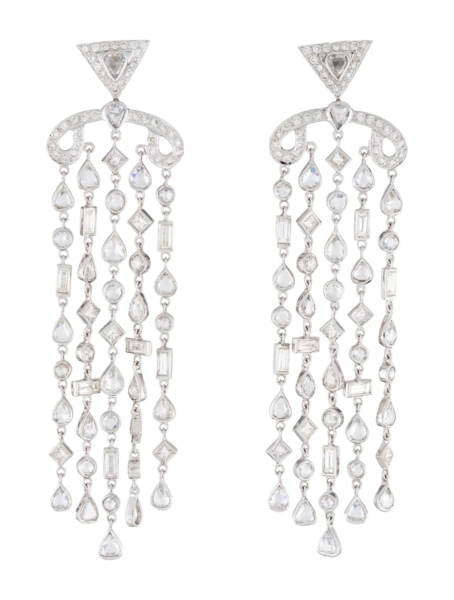 Earrings 18K 10.65ctw Diamond Chandelier