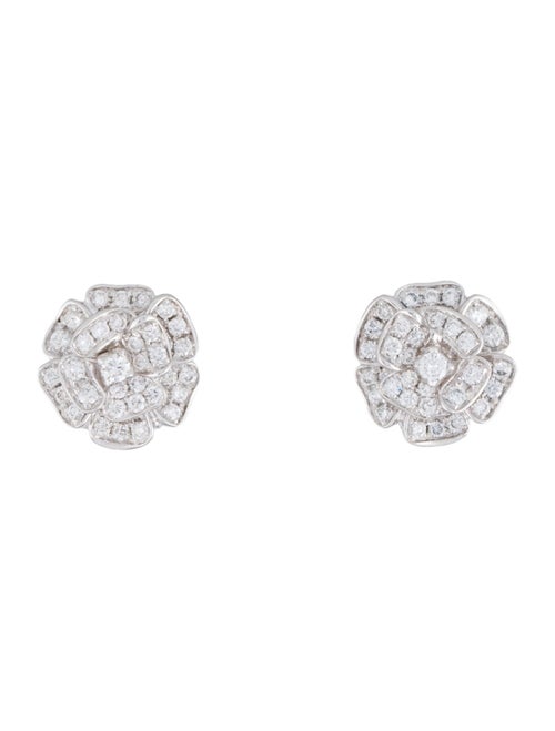 Earrings 14K Diamond Rose Earclips