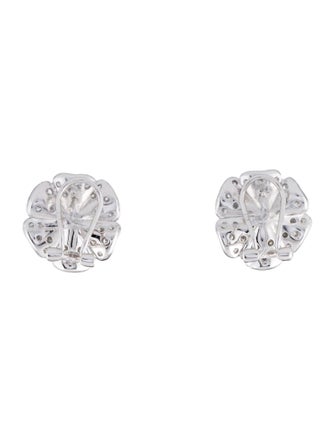 Earrings 14K Diamond Rose Earclips