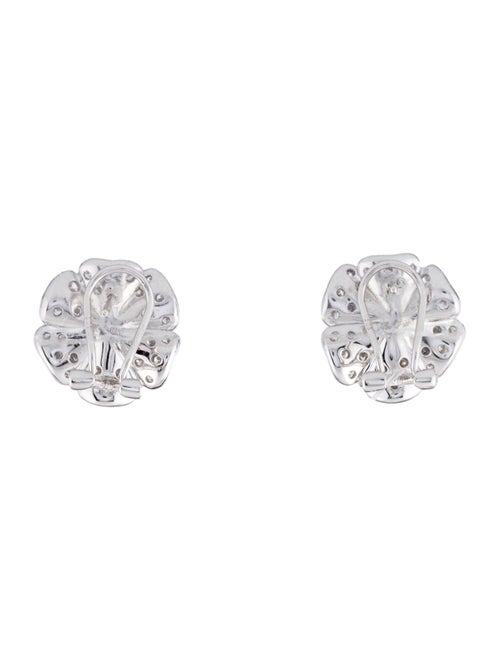 Earrings 14K Diamond Rose Earclips