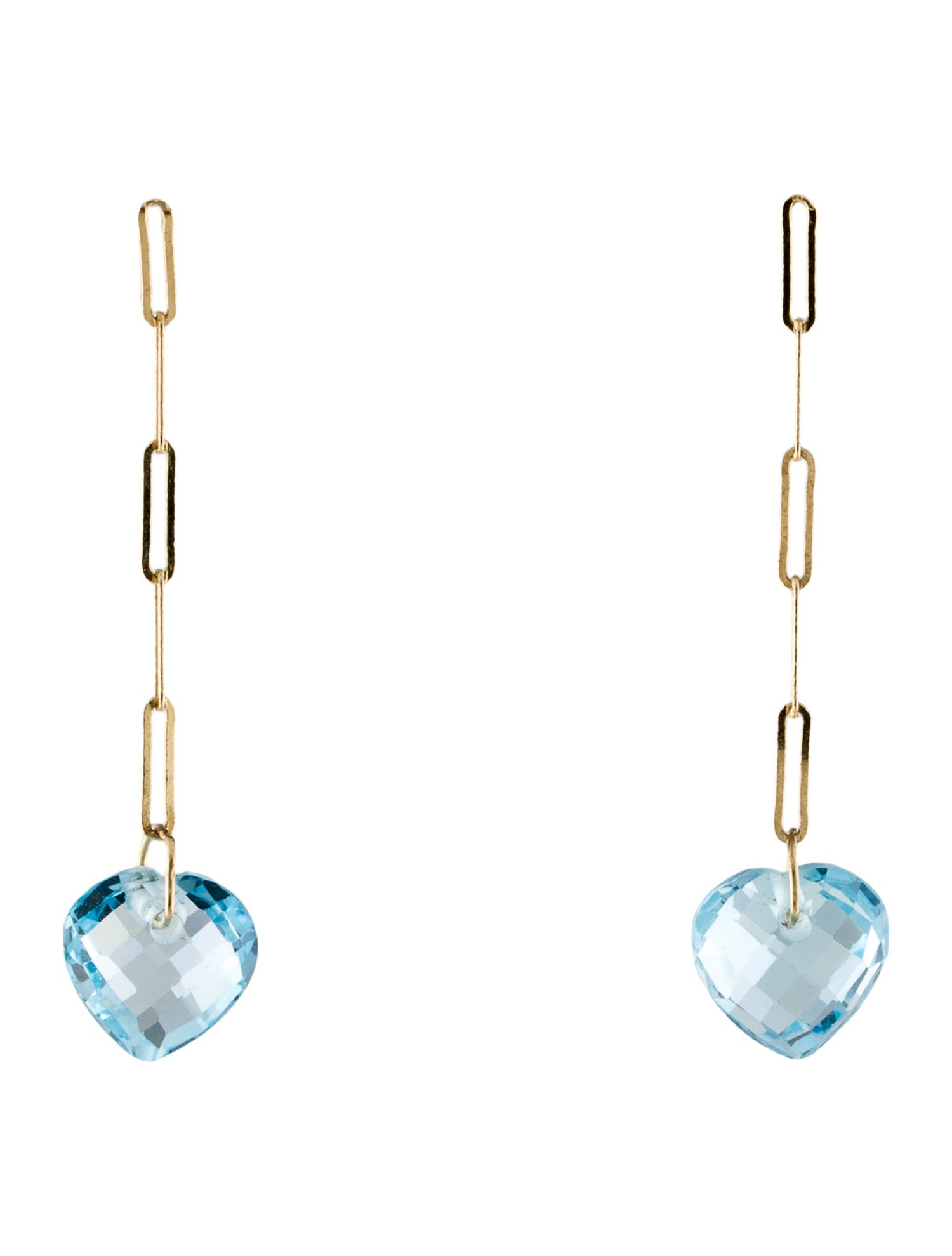 Earrings 14K Topaz Heart Drop Earrings