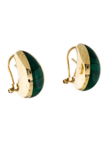 18K Malachite Earrings