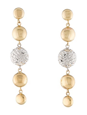 Earrings Drop 14K Two-Tone