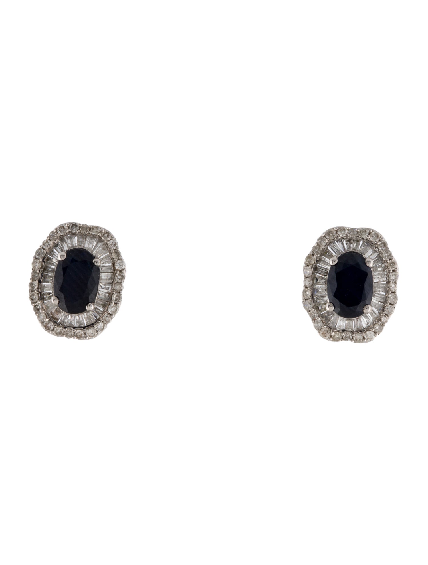 Earrings 14K Sapphire & Diamond Stud Earrings