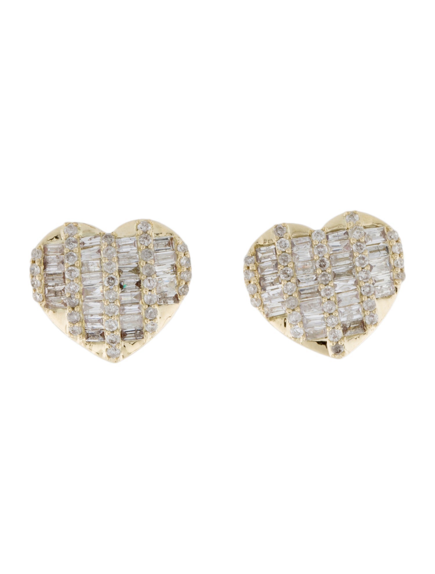 Earrings 14K Diamond Heart Stud Earrings