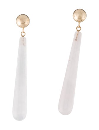 Earrings  14K Rose-Quartz Drop Earrings