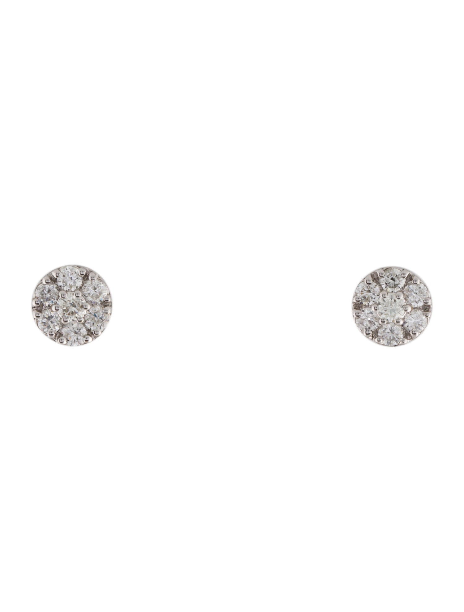 Earrings 14K Diamond Cluster Stud Earrings