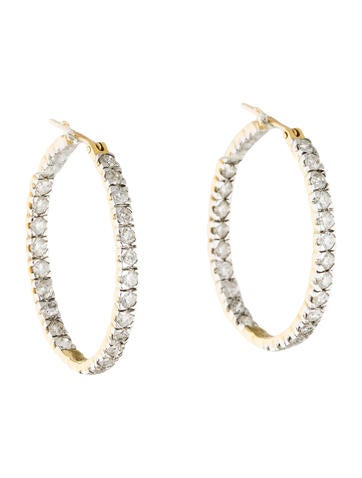 18K Diamond Inside-Out Hoop Earrings