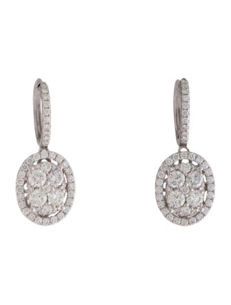 Earrings 14K 2.03ctw Diamond Cluster Drop Earrings