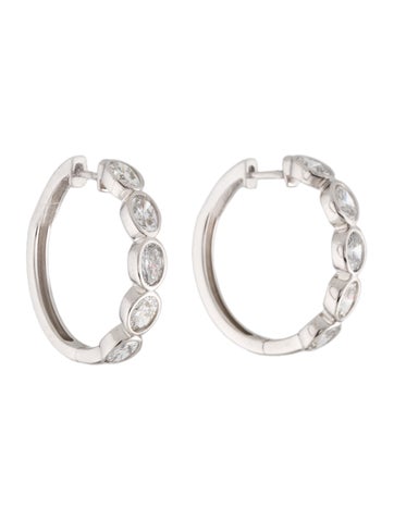 Earrings Hoop 14K 2.00ctw Lab-Grown Diamond Bezel