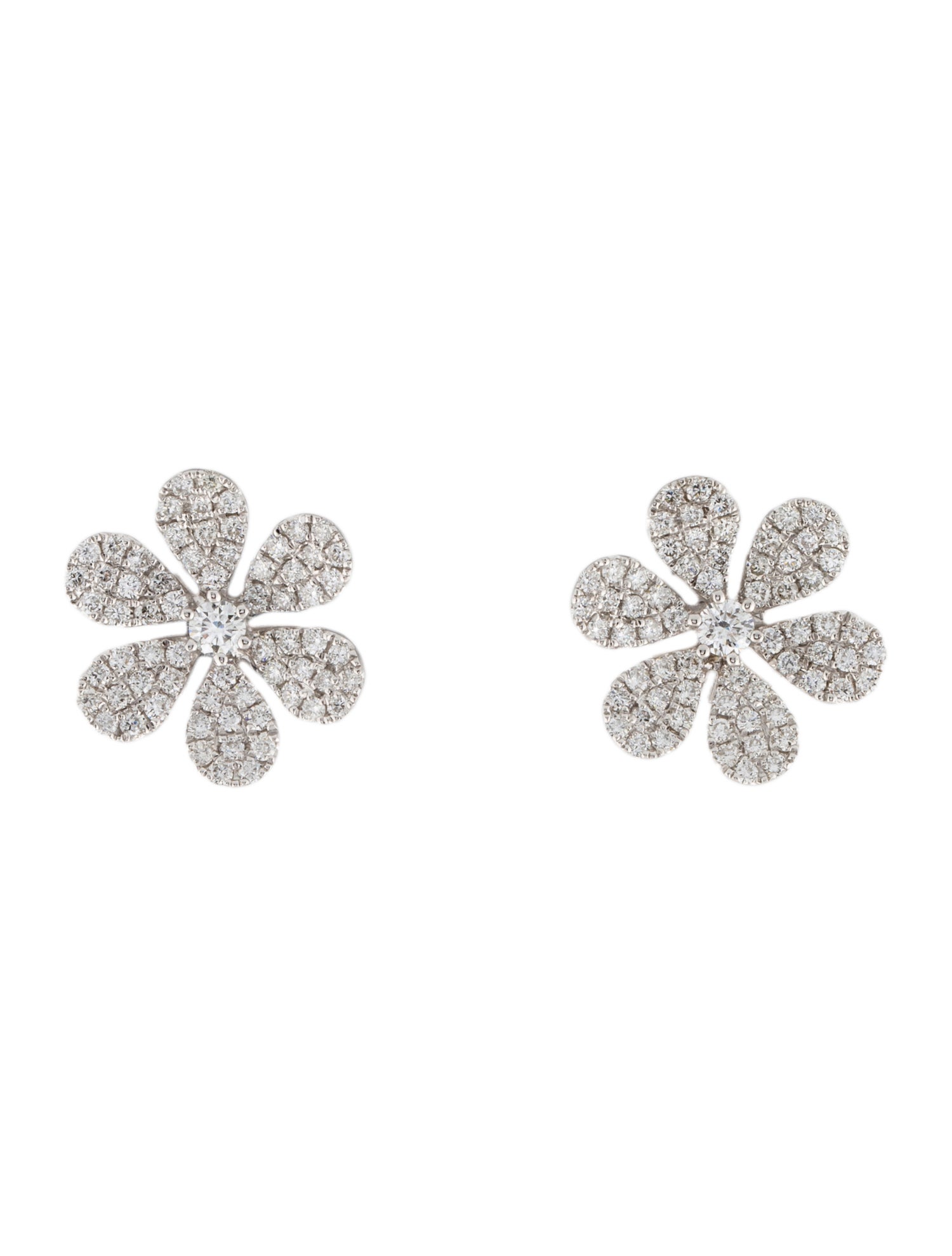 Earrings 14K 1.35ctw Diamond Flower Stud