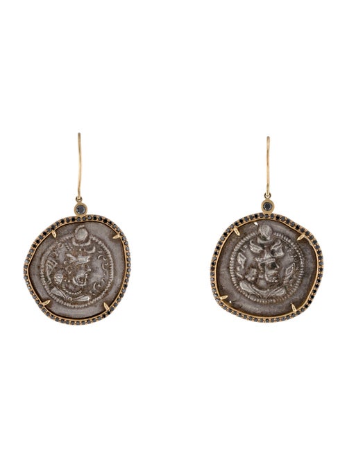 Donald Huber Diamond Coin Drop Earrings