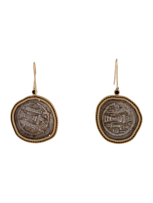 Donald Huber Diamond Coin Drop Earrings