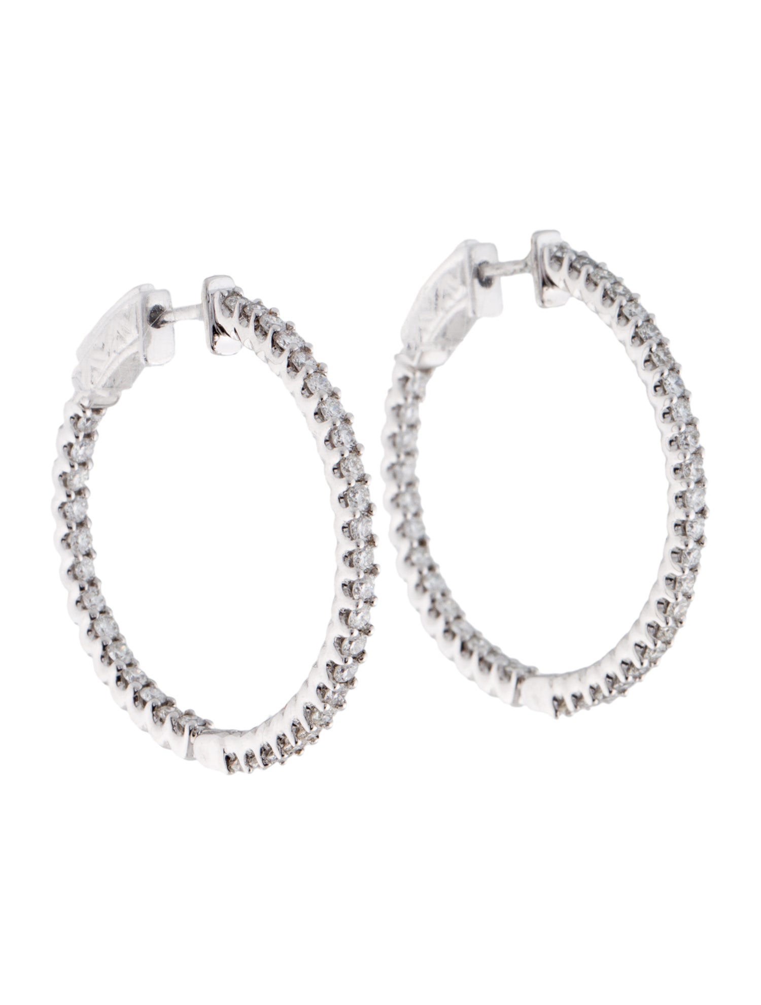 Earrings 14K 1.55ctw Diamond Inside-Out Hoop Earrings