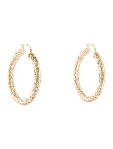 Earrings Hoop 14K Mesh