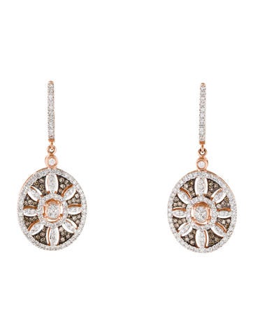 14K Diamond Drop Earrings