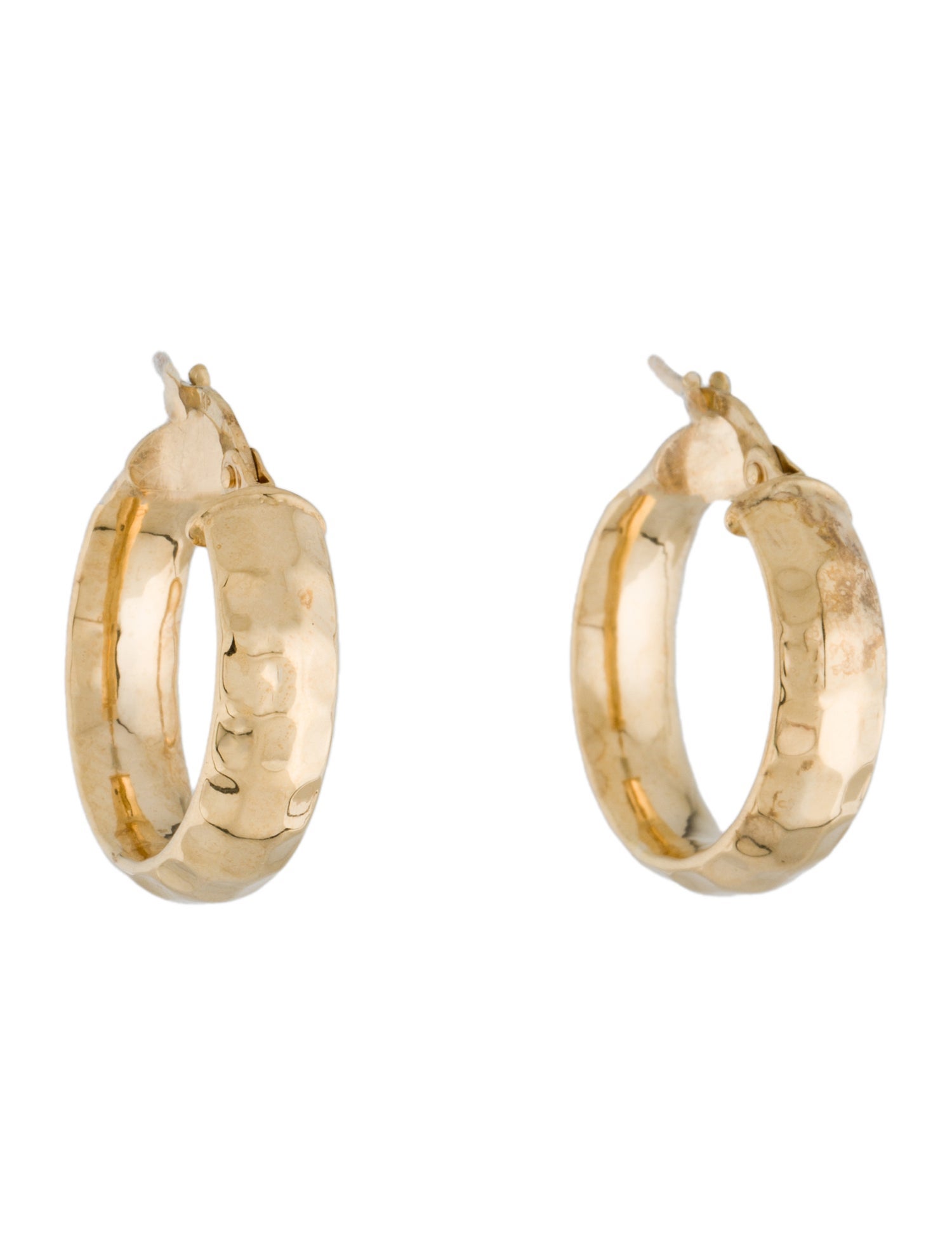 Earrings 14K Hammered Finish Hoop