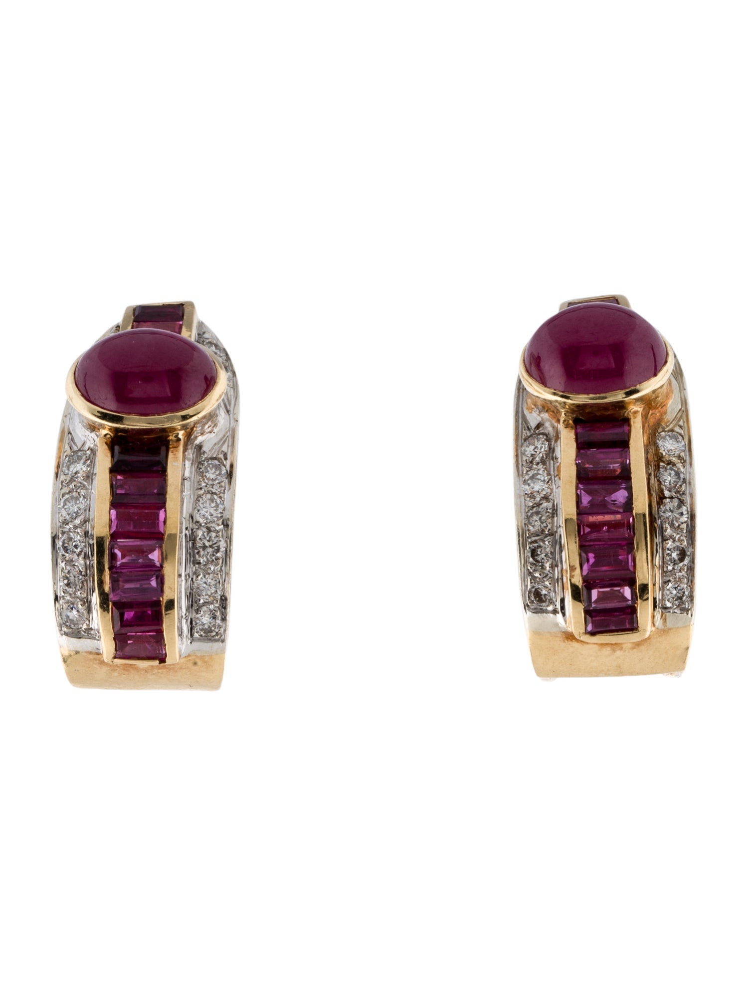 Earrings 8.83ctw Ruby & Diamond Earclips